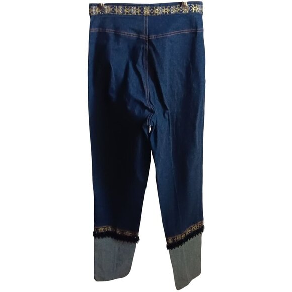 10 28x29 J Harris Vintage Womens Western Stretch Jeans Beaded Trim Embellished - Picture 1 of 9